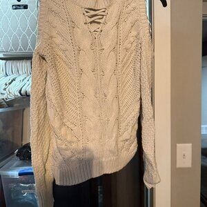 Aeropostale cold-should sweater - cream color